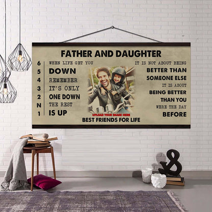 Biker Father And Son Best Friends For Life - Be Strong When You Are Weak Poster Canvas Gift For Son From Father-Photo Upload