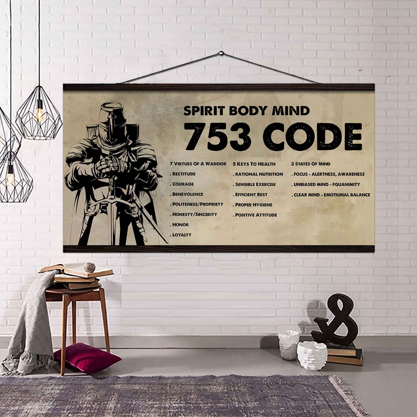 samurai poster canvas 7 5 3 code motivation quotes