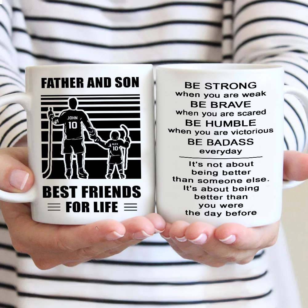 basketball be strong-personalized mug father and son best friends for life - message on the back side