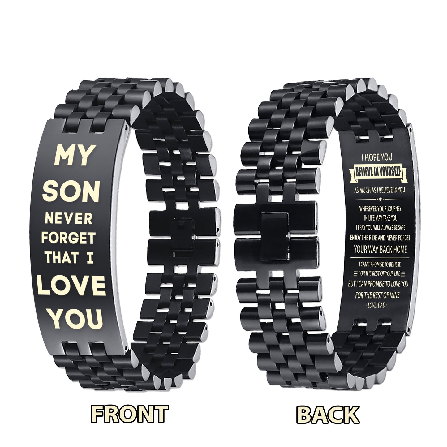 family bracelet double sided my son never forget that i love you your way back home