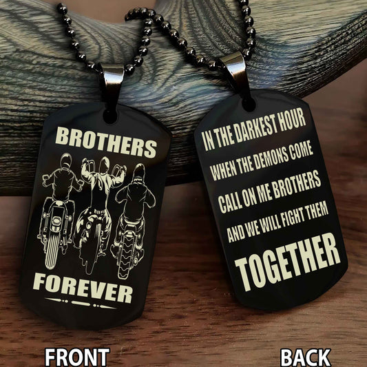 Biker Team 3-Personalized Double Sided Dog Tag For My Brother