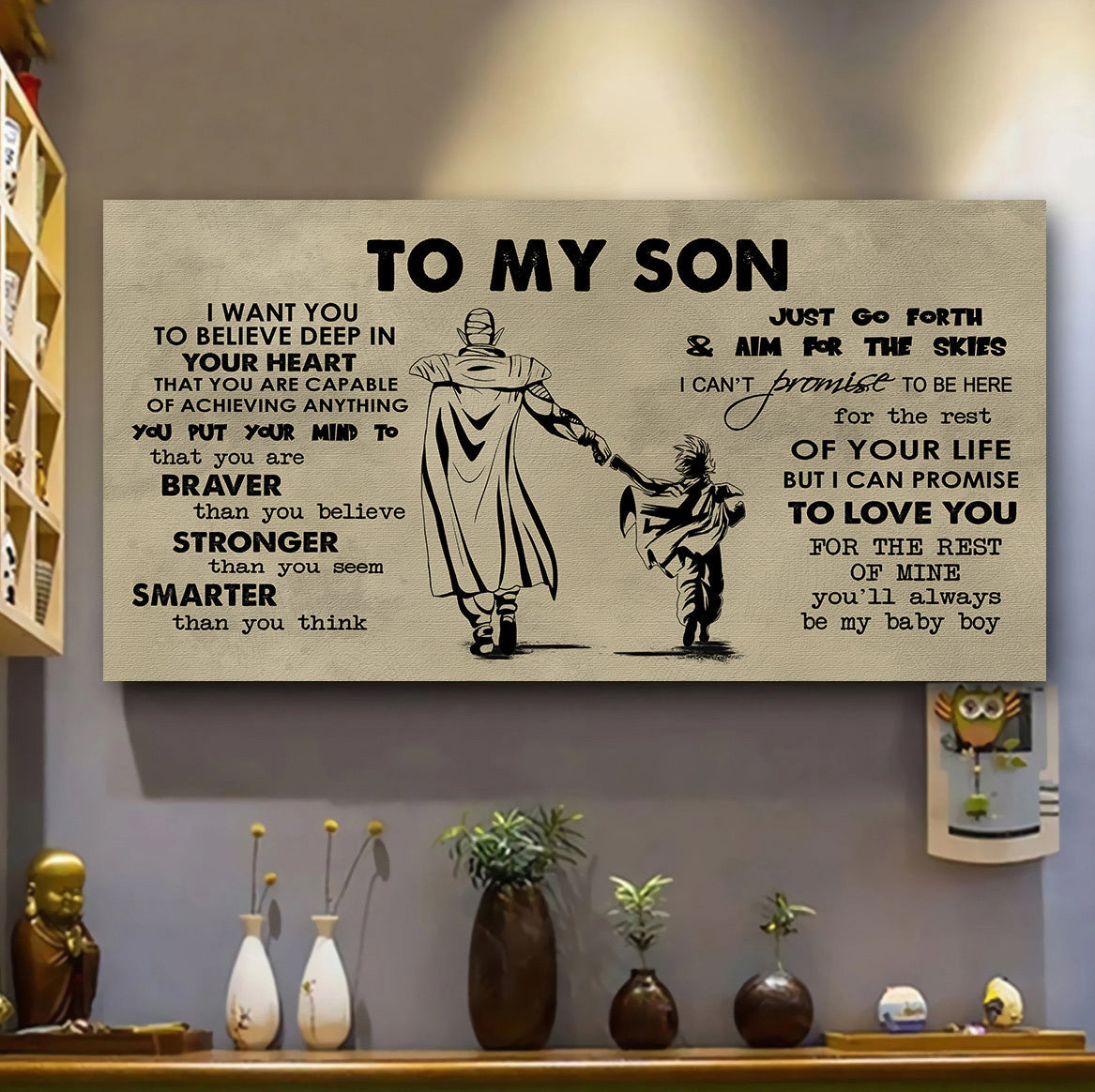 basketball to my son- i want you to believe- canvas poster