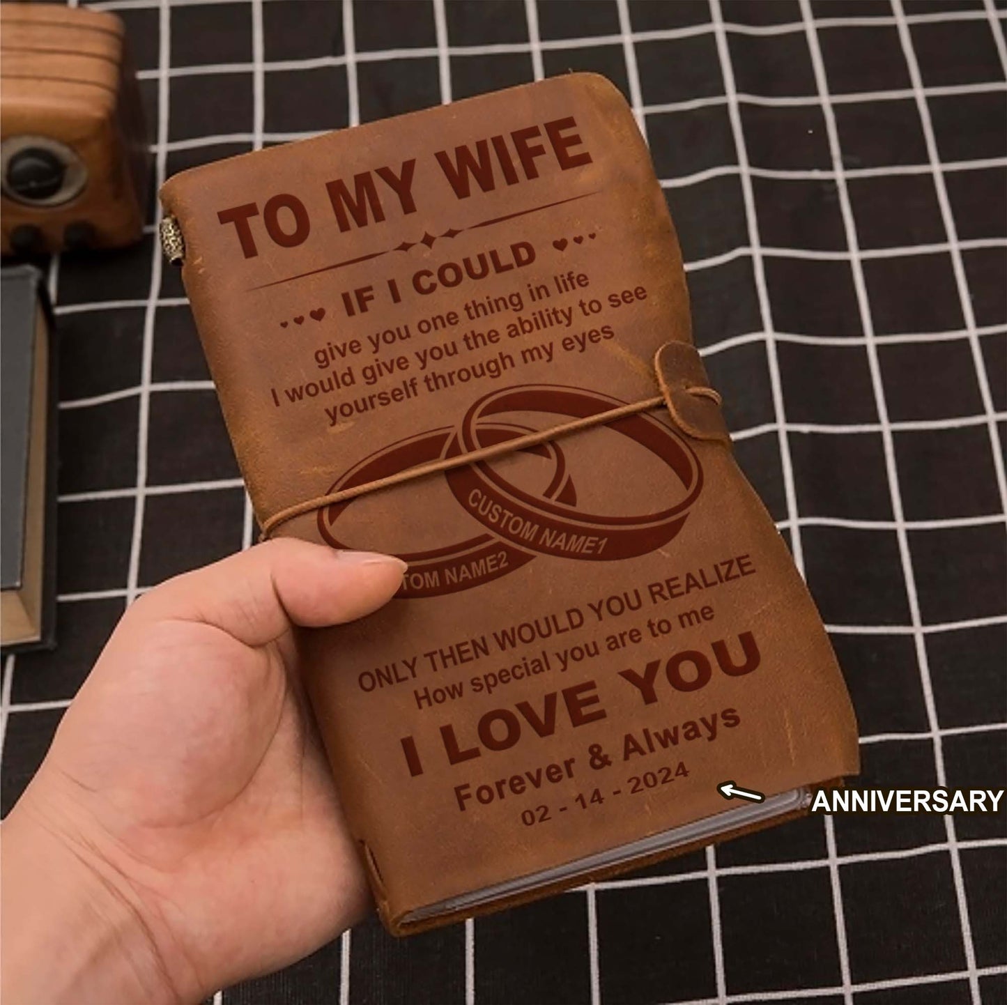 valentines gifts-vintage journal husband to wife- you are braver than you believe