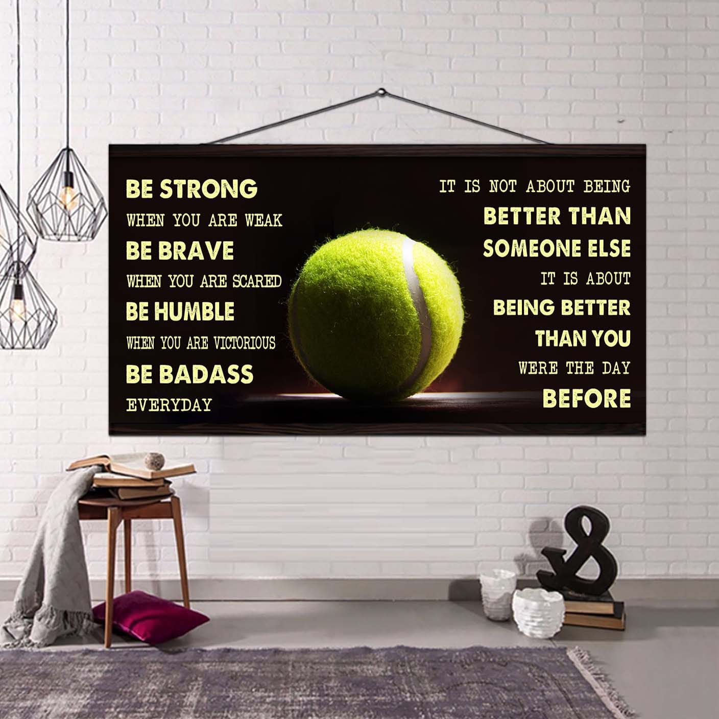 golf poster it is not about being better than someone else - be strong when you are weak