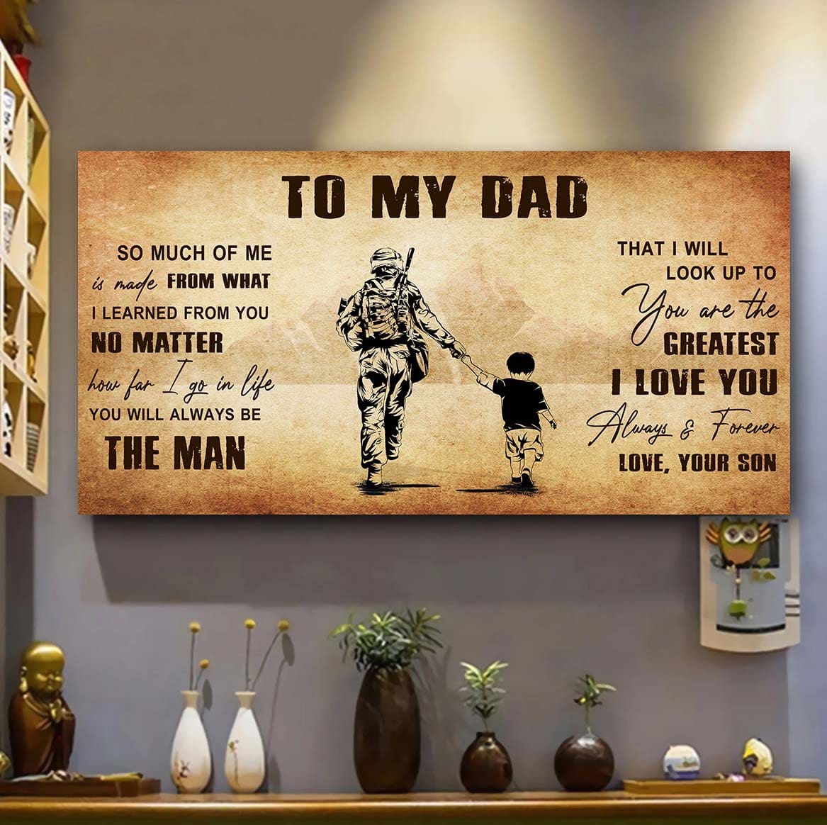 drb to my dad - you are the greatest i love you  poster canvas gift for father from son