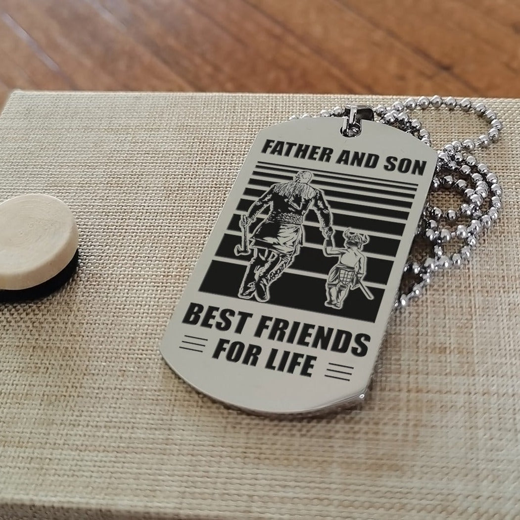 personalized double sided dog tag father and son best friends for life i will be there