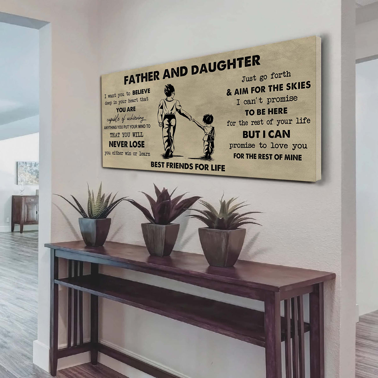 drb father and daughter best friends for life - never forget your way back home poster canvas gift for daughter from father