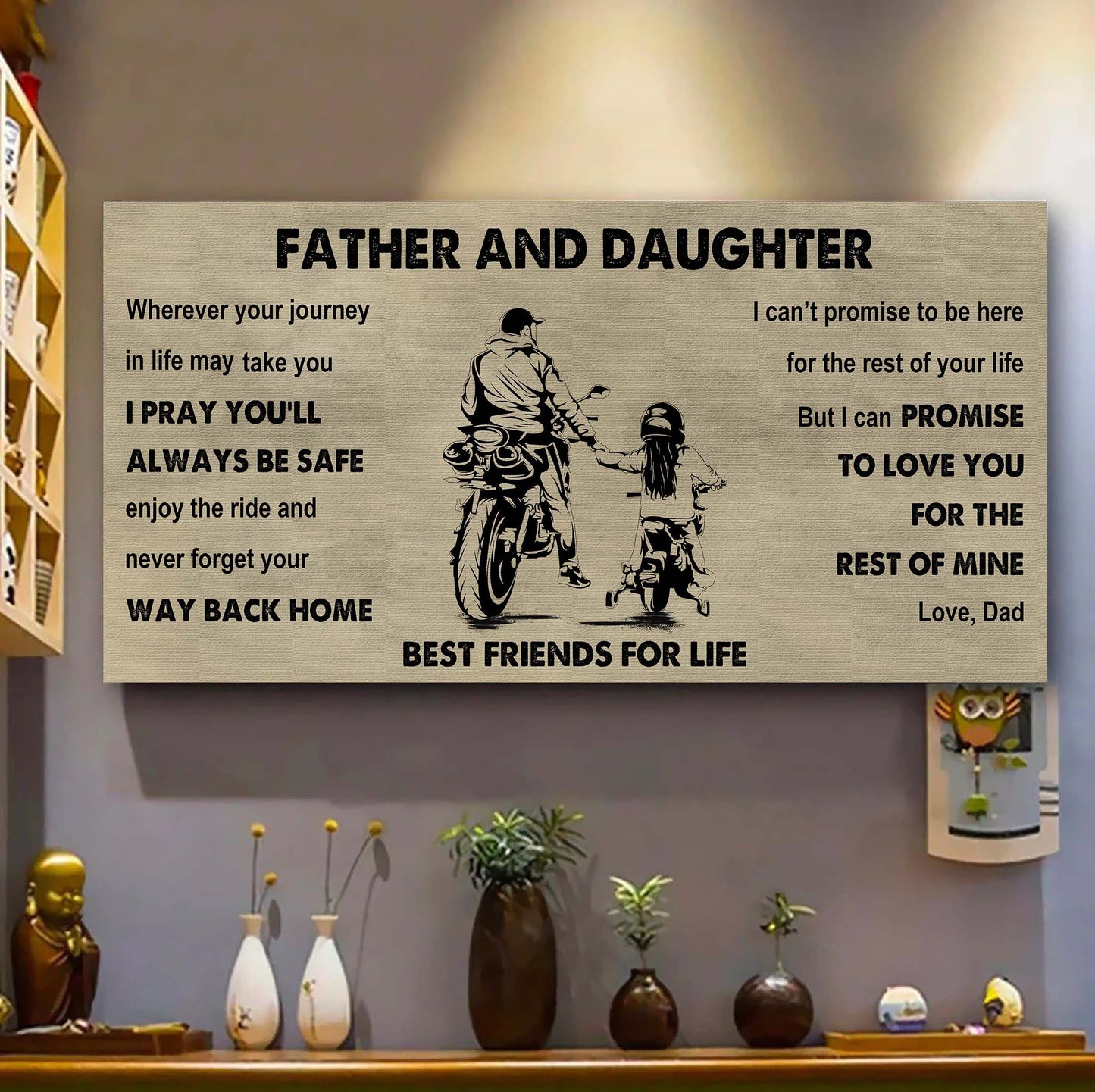 drb father and daughter best friends for life - ver 2 never forget your way back home poster canvas gift for daughter from father