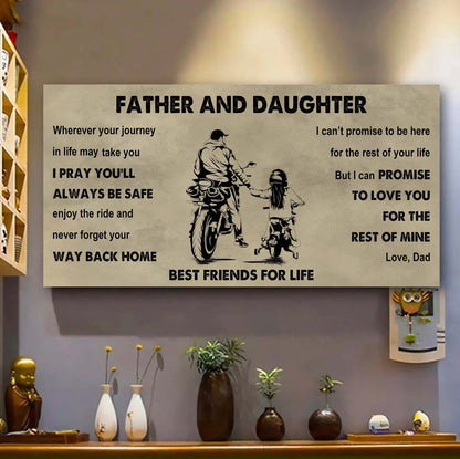 DRB Father And Daughter Best Friends For Life - Ver 2 Never Forget Your Way Back Home Poster Canvas Gift For Daughter From Father