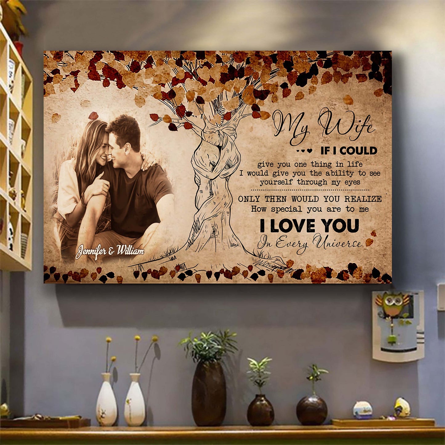 valentines gifts-poster canvas-custom image- husband to wife- marrying you was one of the best decision i ever made