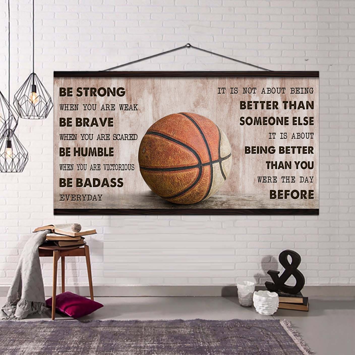 baseball canvas it is not about being better than someone else - be strong when you are weak