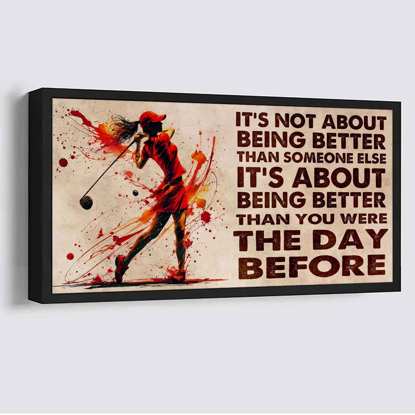 water color woman tennis poster canvas it is not about being better than someone else gift for your loving woman