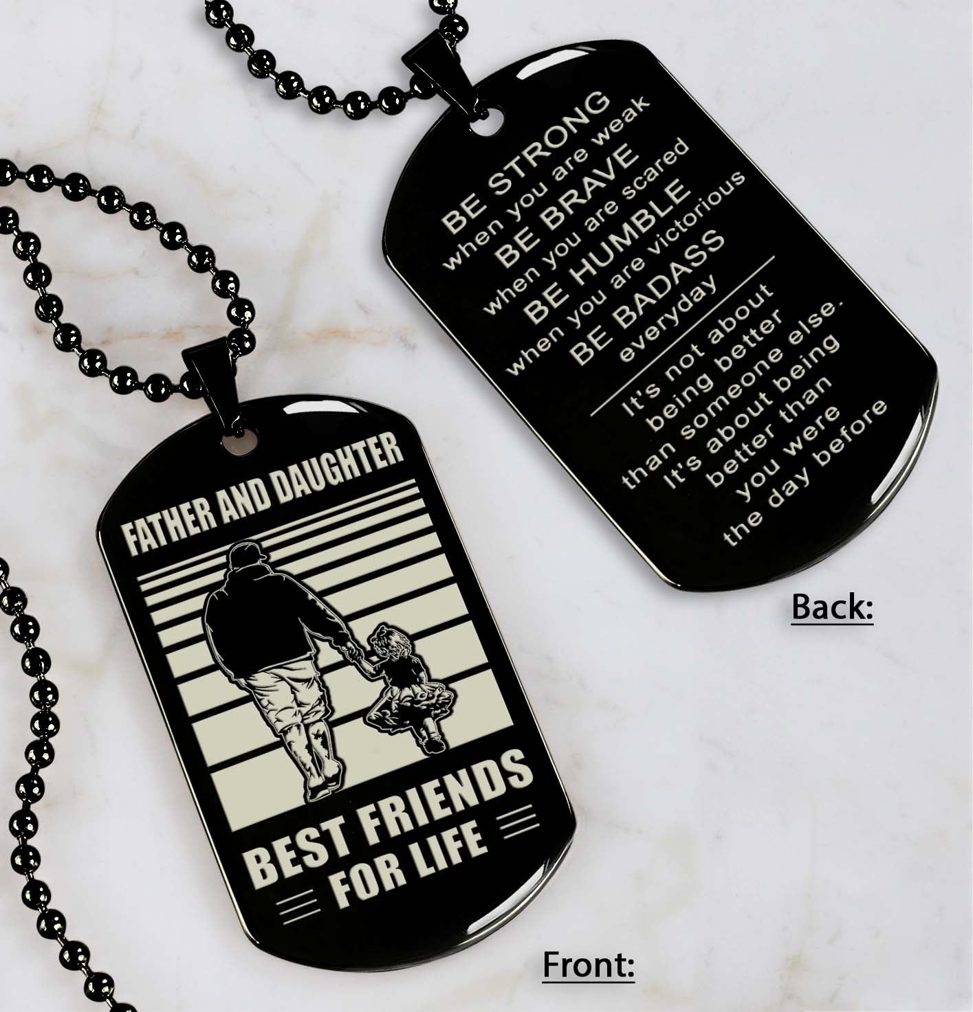 wbh-personalized double sided dog tag father and son best friends for life - message on the back side