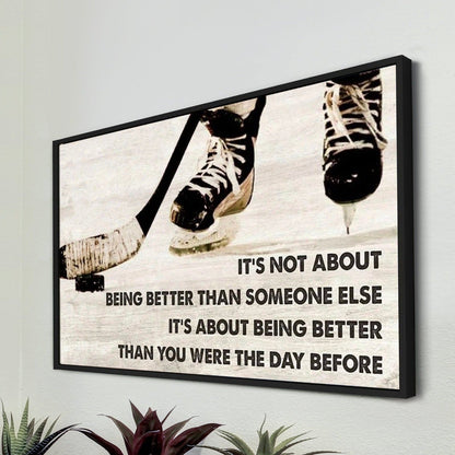 MMA customizable poster canvas - It is not about better than someone else, It is about being better than you were the day before