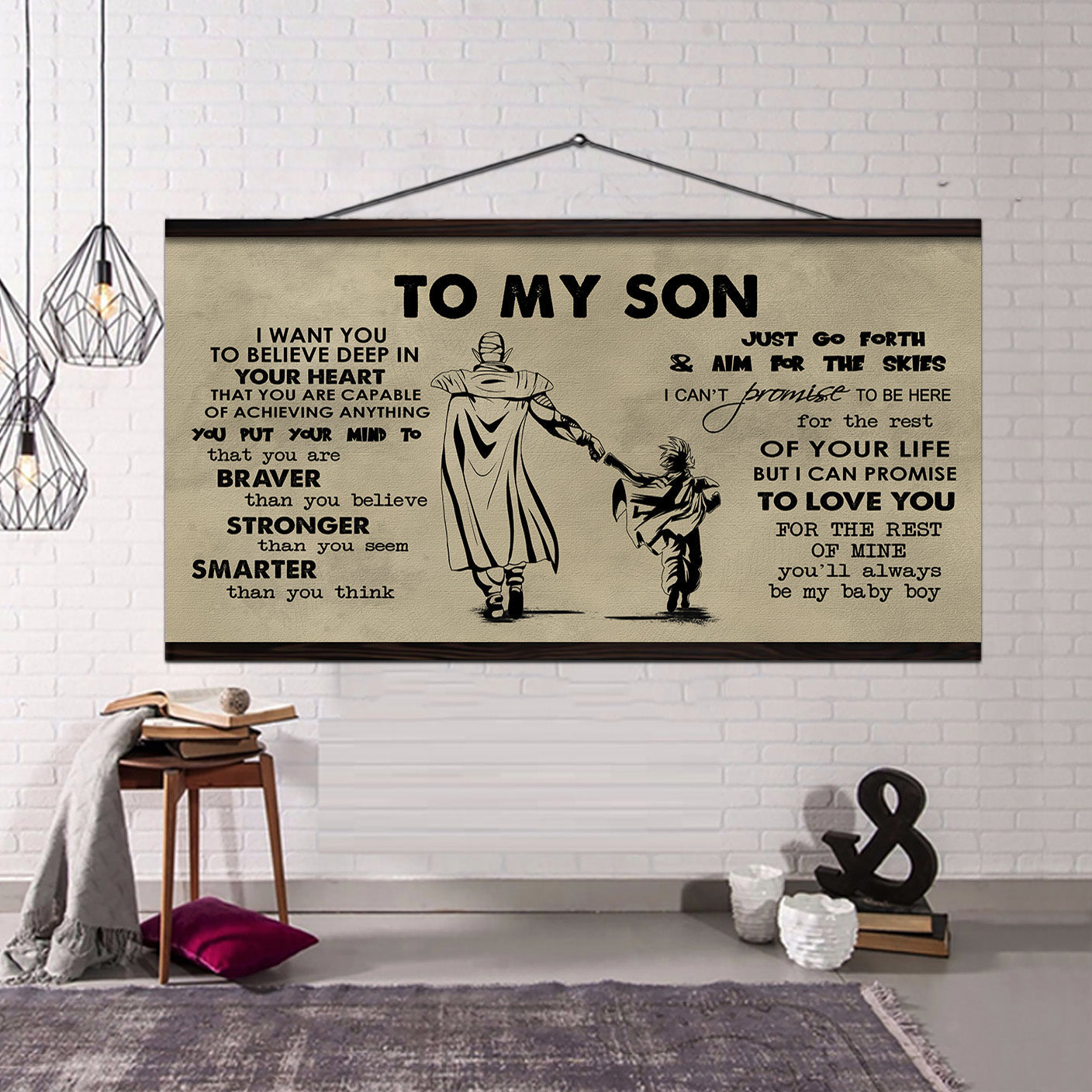 basketball to my son- i want you to believe- canvas poster