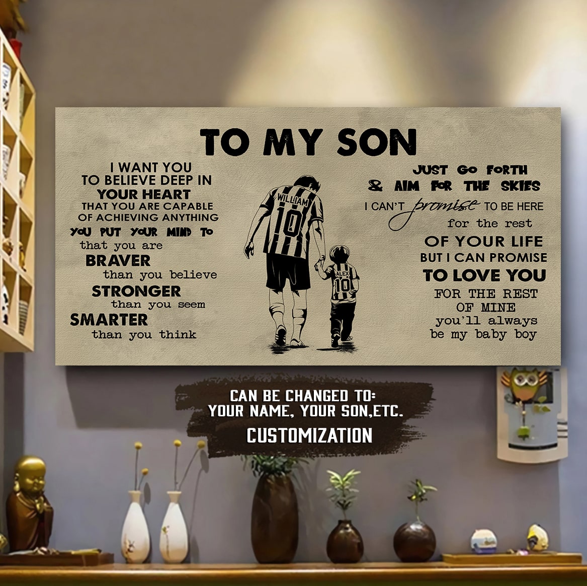 gk to my son- i want you to believe- canvas poster