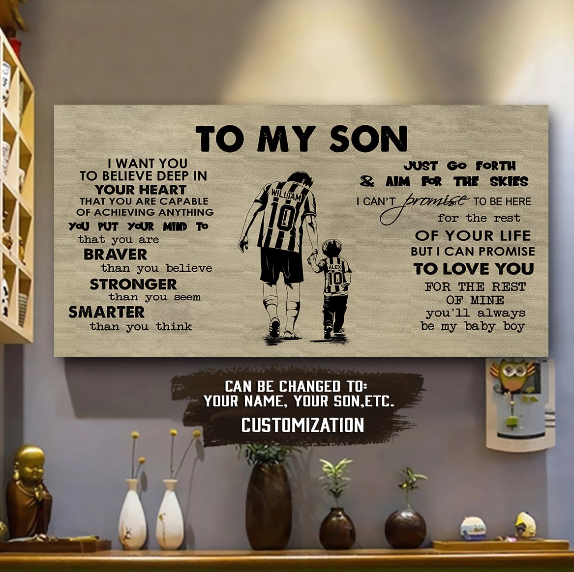 baseball to my son- i want you to believe- canvas poster