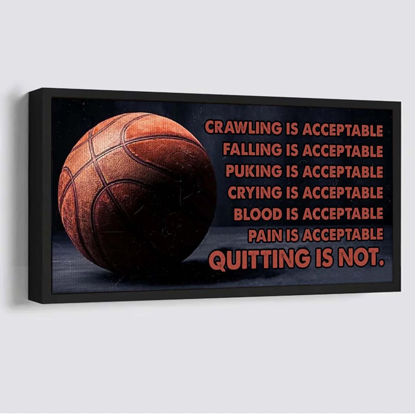 customizable basketball poster – quitting is not