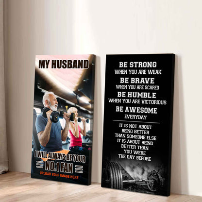 Sport Couple To My Husband Be Strong When You Are Weak Be Awesome Everyday Set 2 Canvas Wall Art