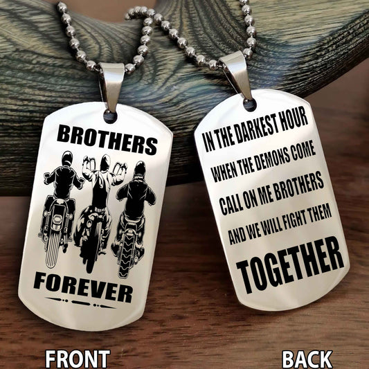 Biker Team 3-Personalized Double Sided Dog Tag For My Brother