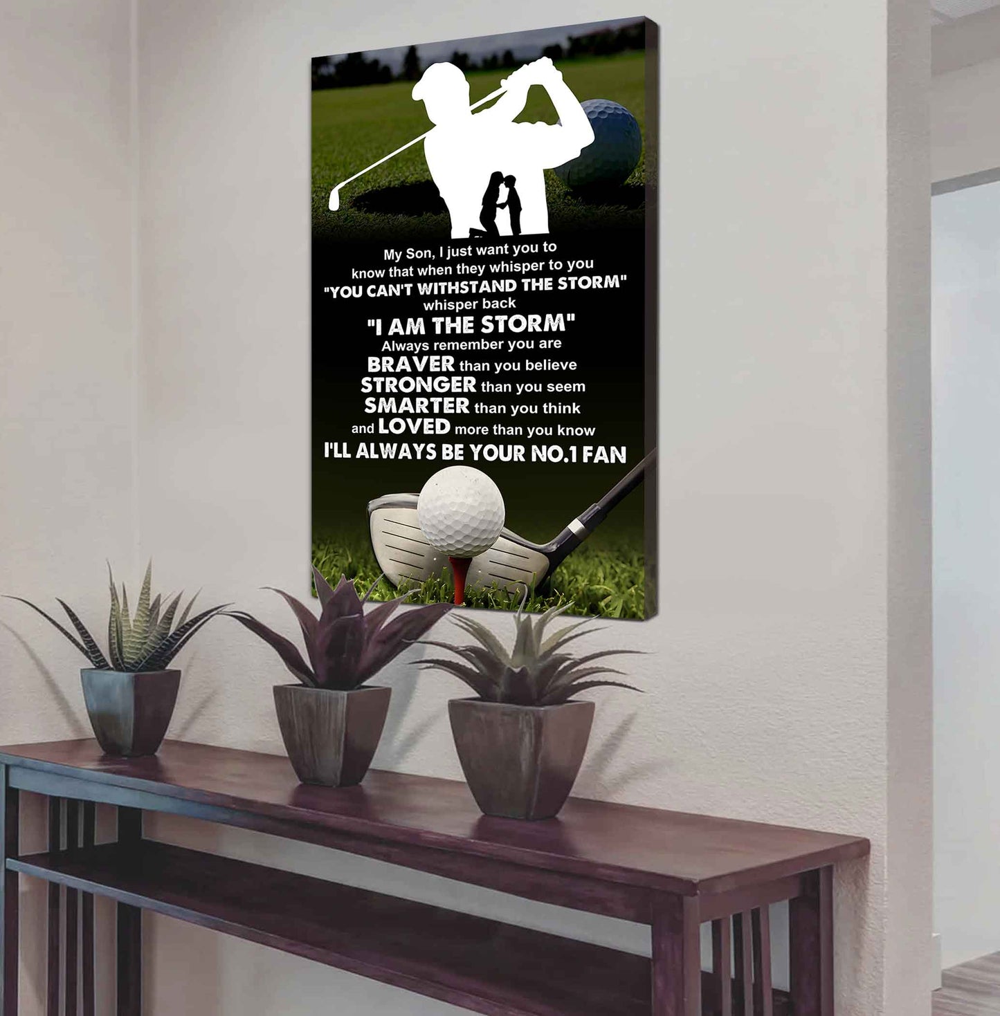 Sport Poster Canvas Mom To Son - Whisper Back I Am The Storm I Will Always Your No 1 Fan