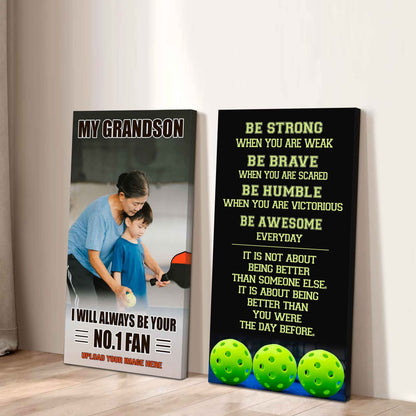 Baseball-My Grandson Be Strong When You Are Weak Be Awesome Everyday Set 2 Canvas Wall Art From Grandma To Grandson