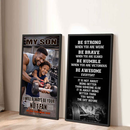 Baseball- My Son Be Strong When You Are Weak Be Awesome Everyday Set 2 Canvas Wall Art From Dad To Son