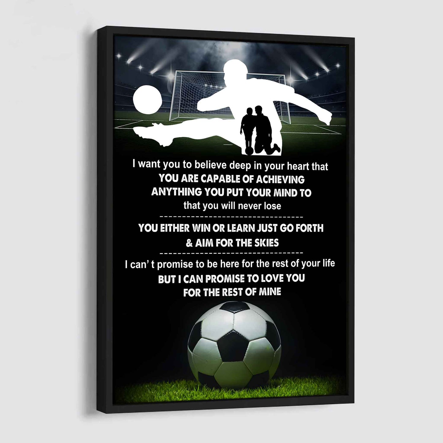 poster canvas to my son you will never lose you either win or learn - i love you gift from dad