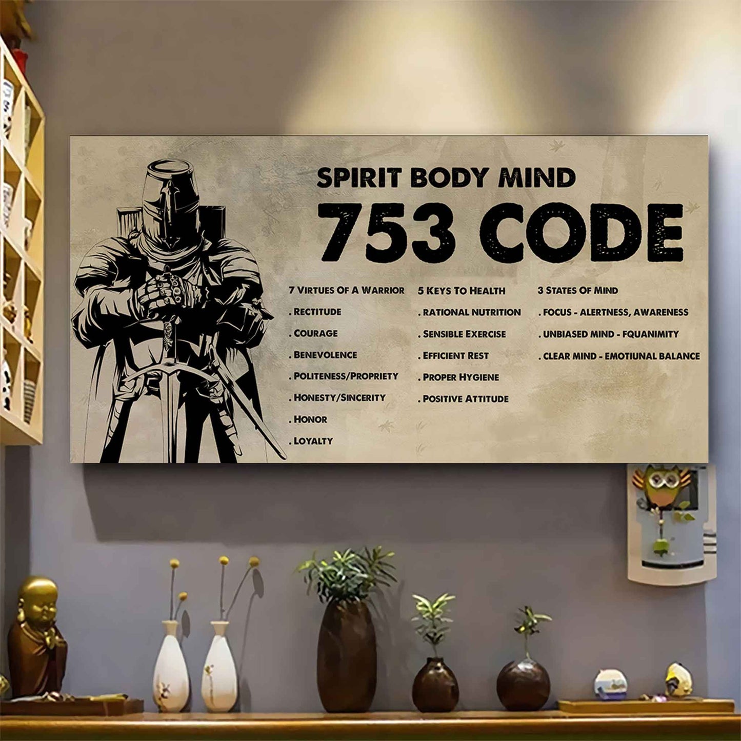 spartan poster canvas 7 5 3 code motivation quotes