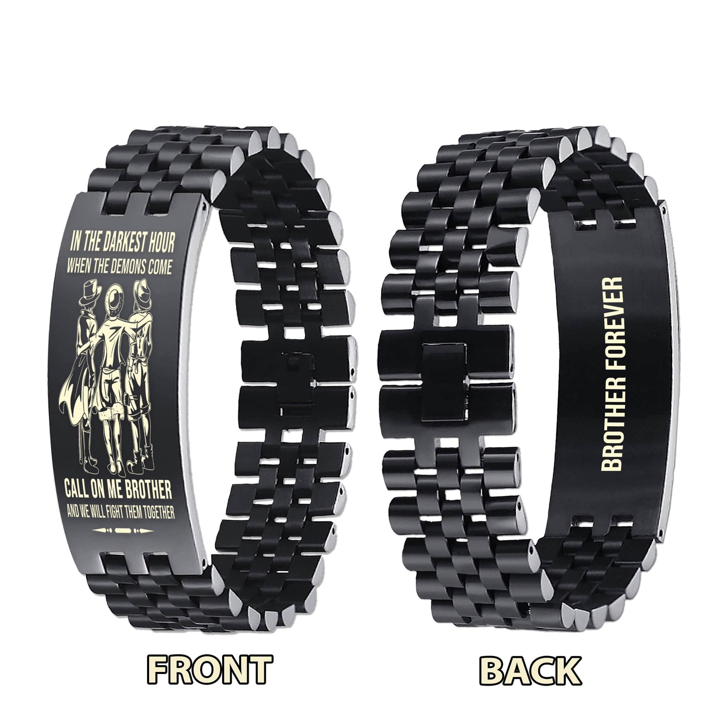 samurai-brother forever customizable engraved brother bracelet double sided gift from brother