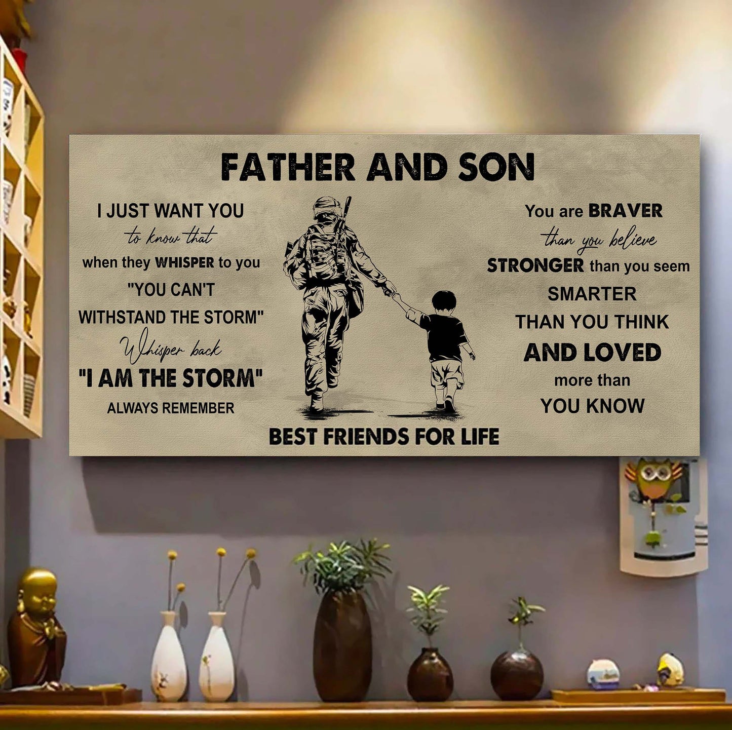 father and daughter best friends for life - i am the storm poster canvas gift for daughter from father-photo upload