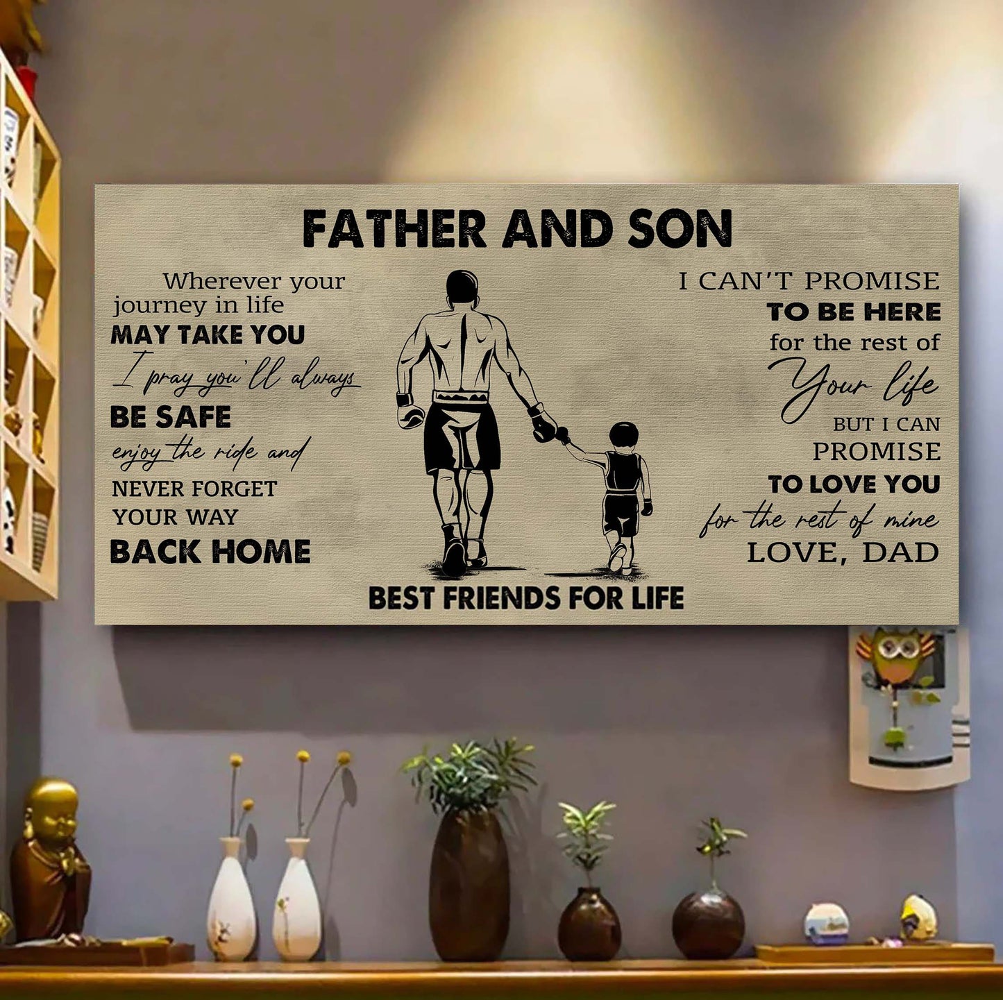 family father and son best friends for life - never forget your way back home poster canvas gift for son from father