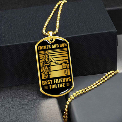 Military Chain Silver Plated 18K Gold Plated Father And Son Best Friend For Life Gift For Your Son
