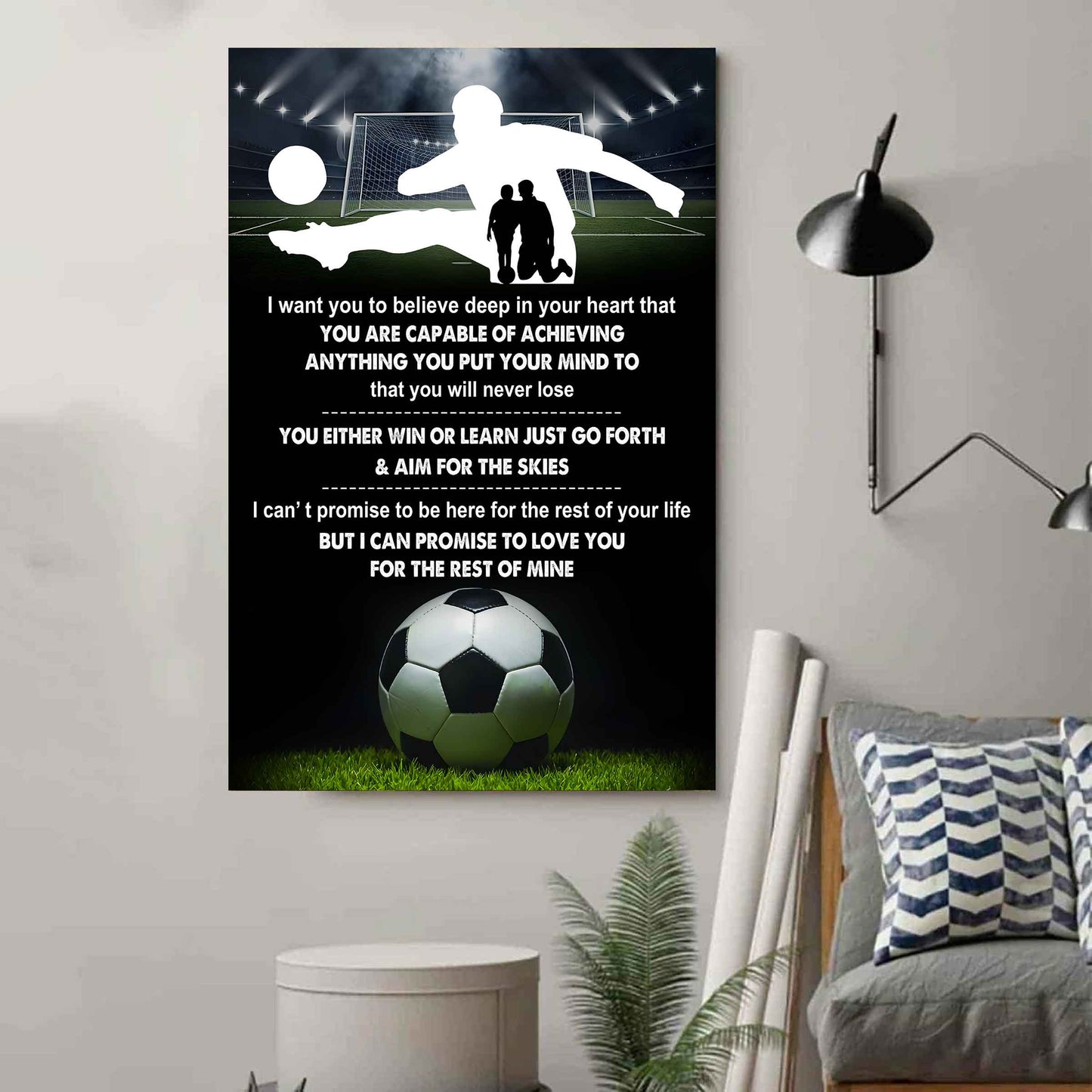 poster canvas to my son you will never lose you either win or learn - i love you gift from dad