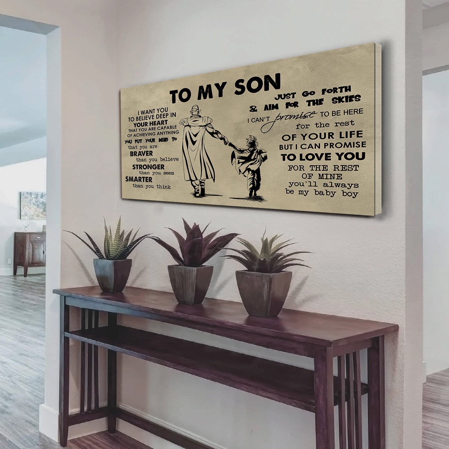 hockey to my son- i want you to believe- canvas poster