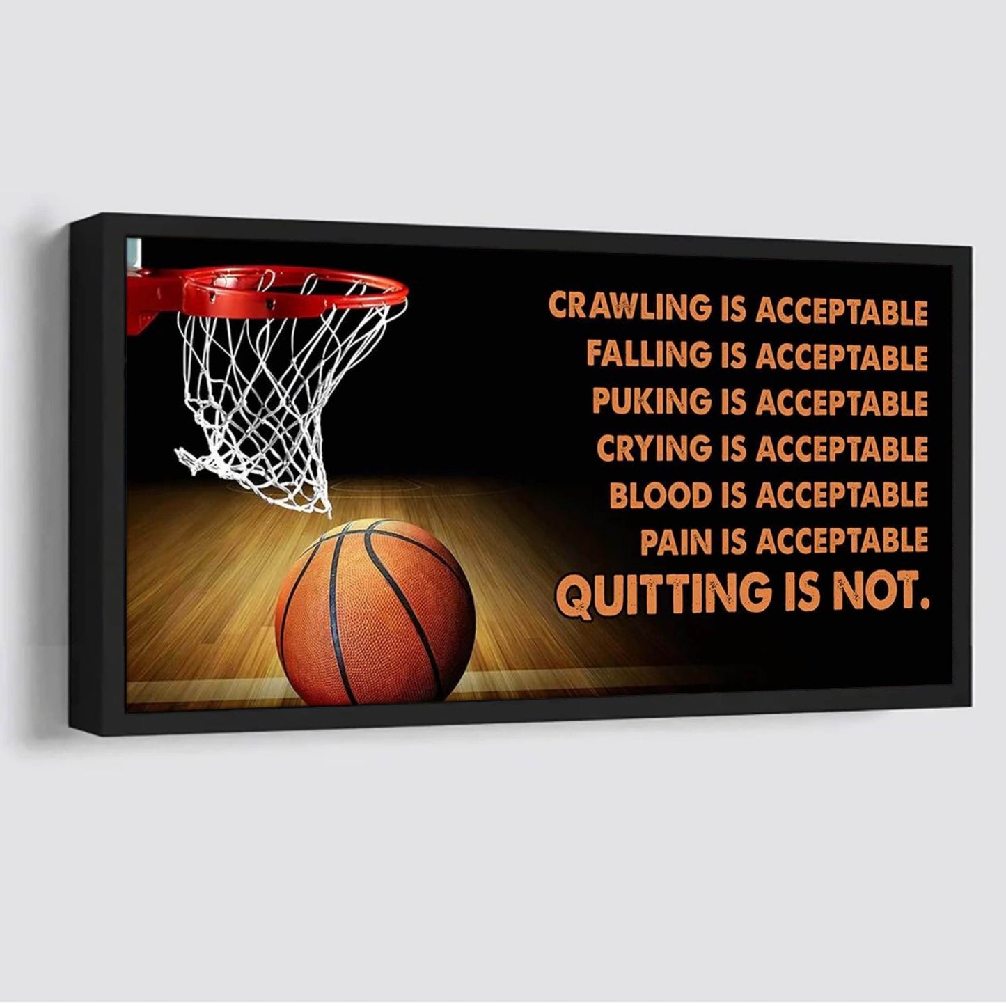 customizable basketball poster – quitting is not