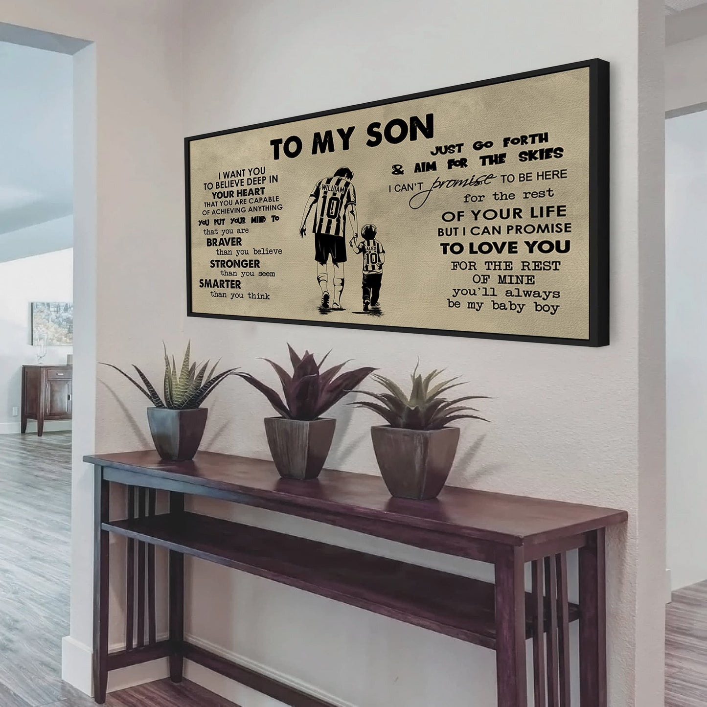 basketball to my son- i want you to believe- canvas poster