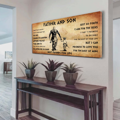 Vikings Father And Son Best Friends For Life - Ver 2 You Will Never Lose Poster Canvas Gift For Son From Father