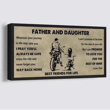 DRB Father And Daughter Best Friends For Life - Ver 2 Never Forget Your Way Back Home Poster Canvas Gift For Daughter From Father