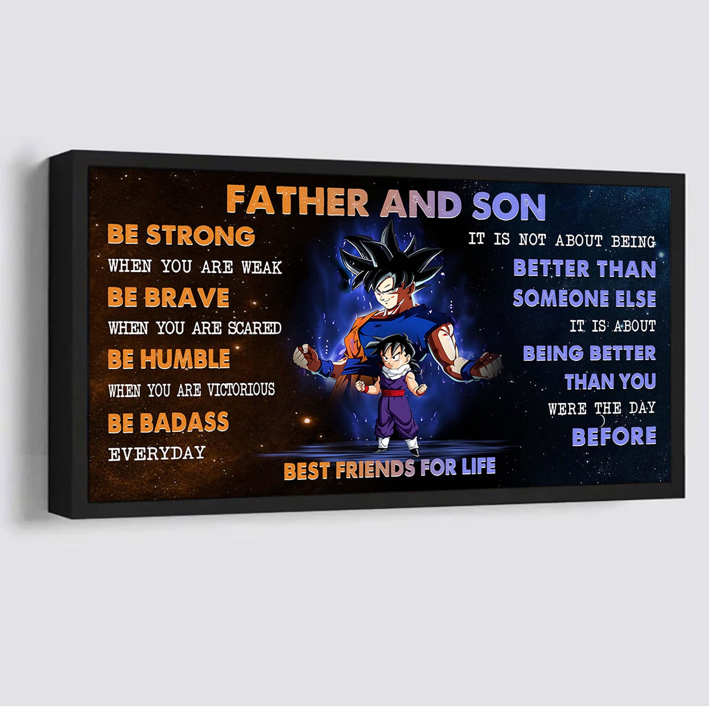 personalized gk to son poster canvas father and son best friends for life - message for your son gifts for him