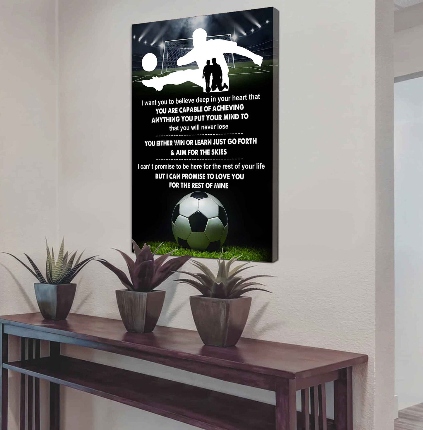 poster canvas to my son you will never lose you either win or learn - i love you gift from dad