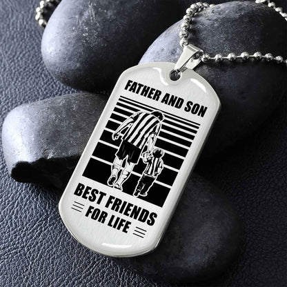 VGT_TRL Military Chain Silver Plated 18K Gold Plated Father And Son Best Friend For Life Gift For Your Son