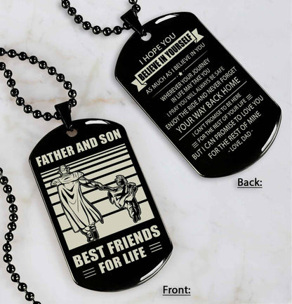 NVL-Personalized Double Sided Dog Tag Father And Son Best Friends For Life - Message on the back side