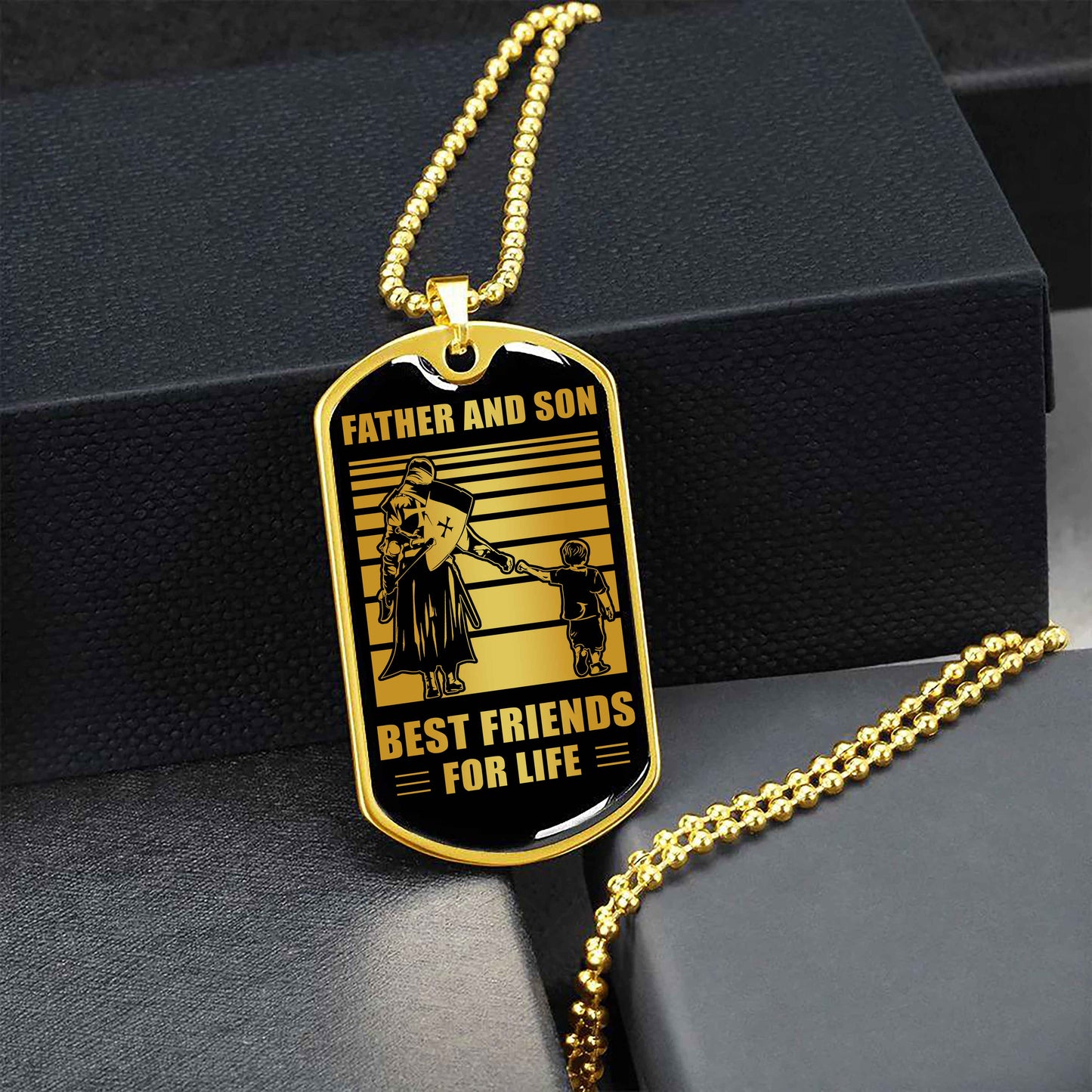 vgt_tr military chain silver plated 18k gold plated father and son best friend for life gift for your son