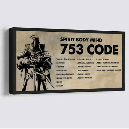 Samurai Poster Canvas 7 5 3 Code Motivation Quotes