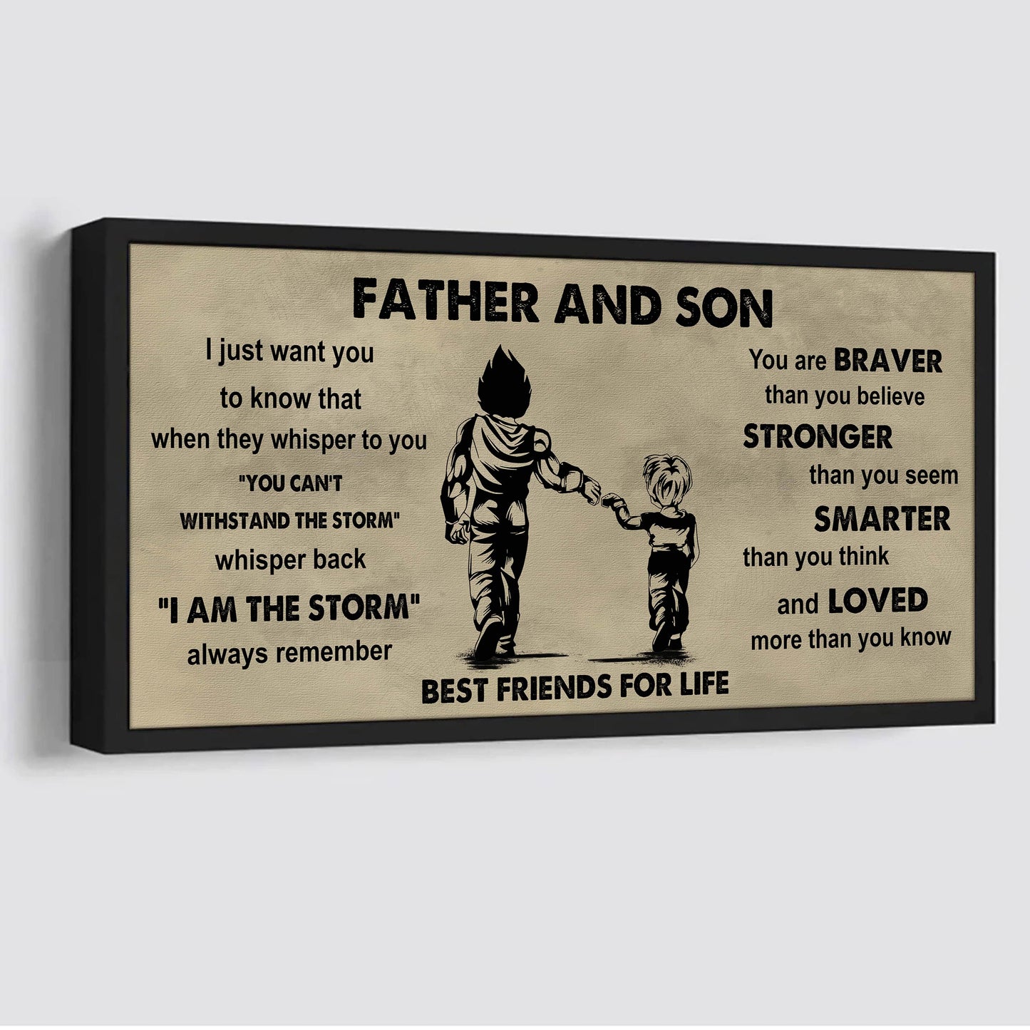 ver 2 drb gk father and son best friends for life - i am the storm poster canvas gift for son from father