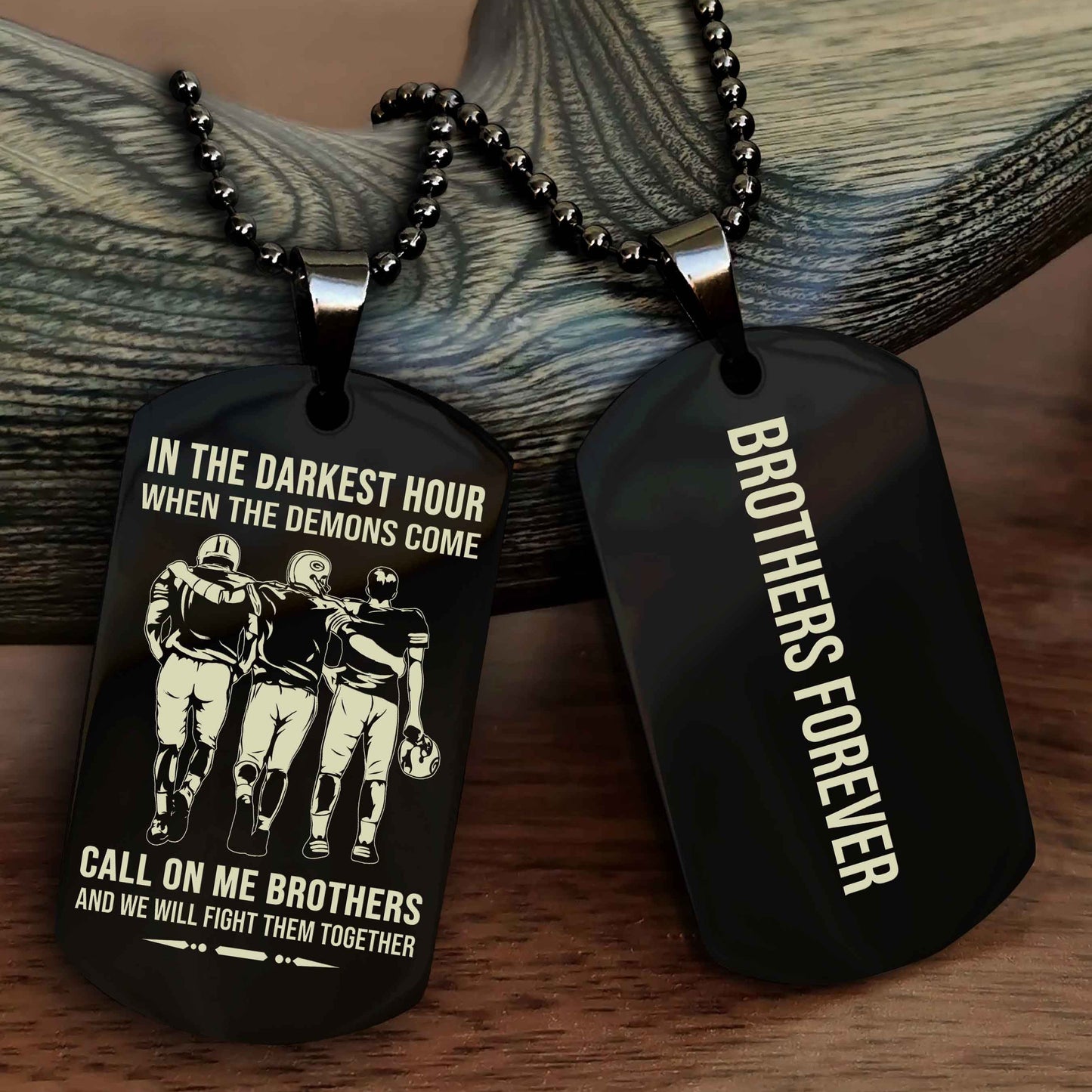DRB Customizable engraved black dog tag double sided gift from brother, brother forevers