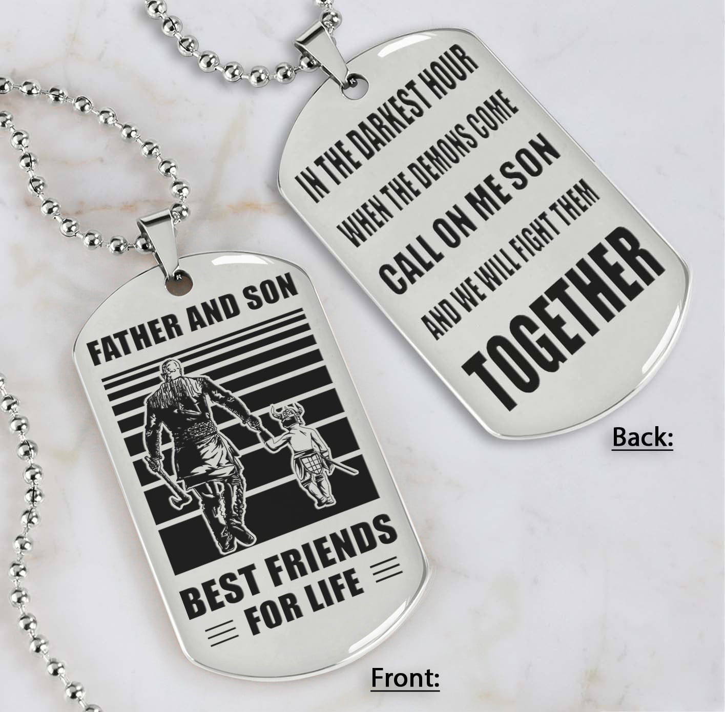 personalized double sided dog tag call on me son and we will fight them together gifts for your son from dad