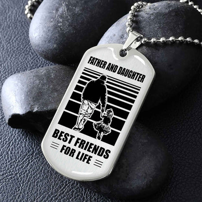 VGT_TR Military Chain Silver Plated 18K Gold Plated Father And Son Best Friend For Life Gift For Your Son
