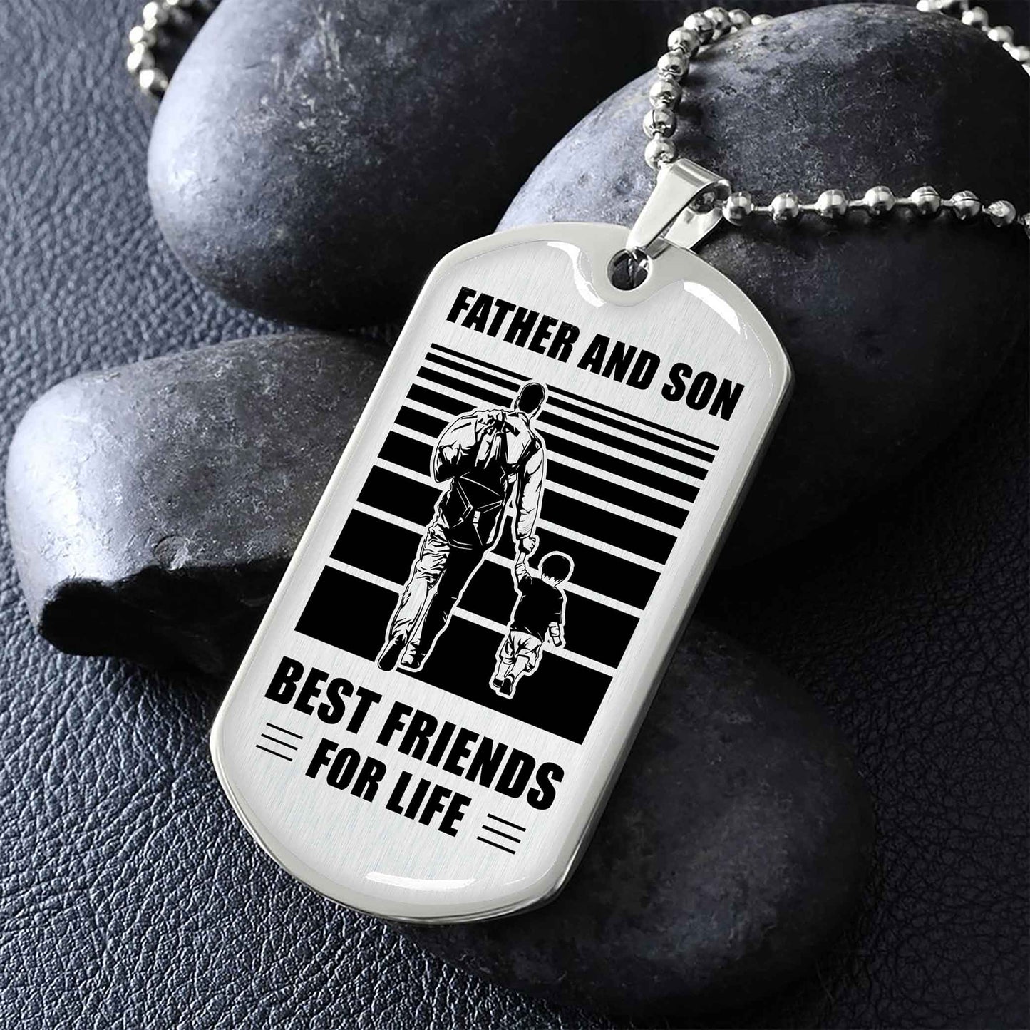 vgt_trl military chain silver plated 18k gold plated father and son best friend for life gift for your son